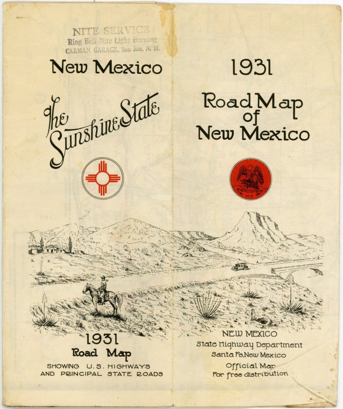 Early New Mexico State Highway Department Road Maps